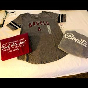 Three women’s lounge shirts